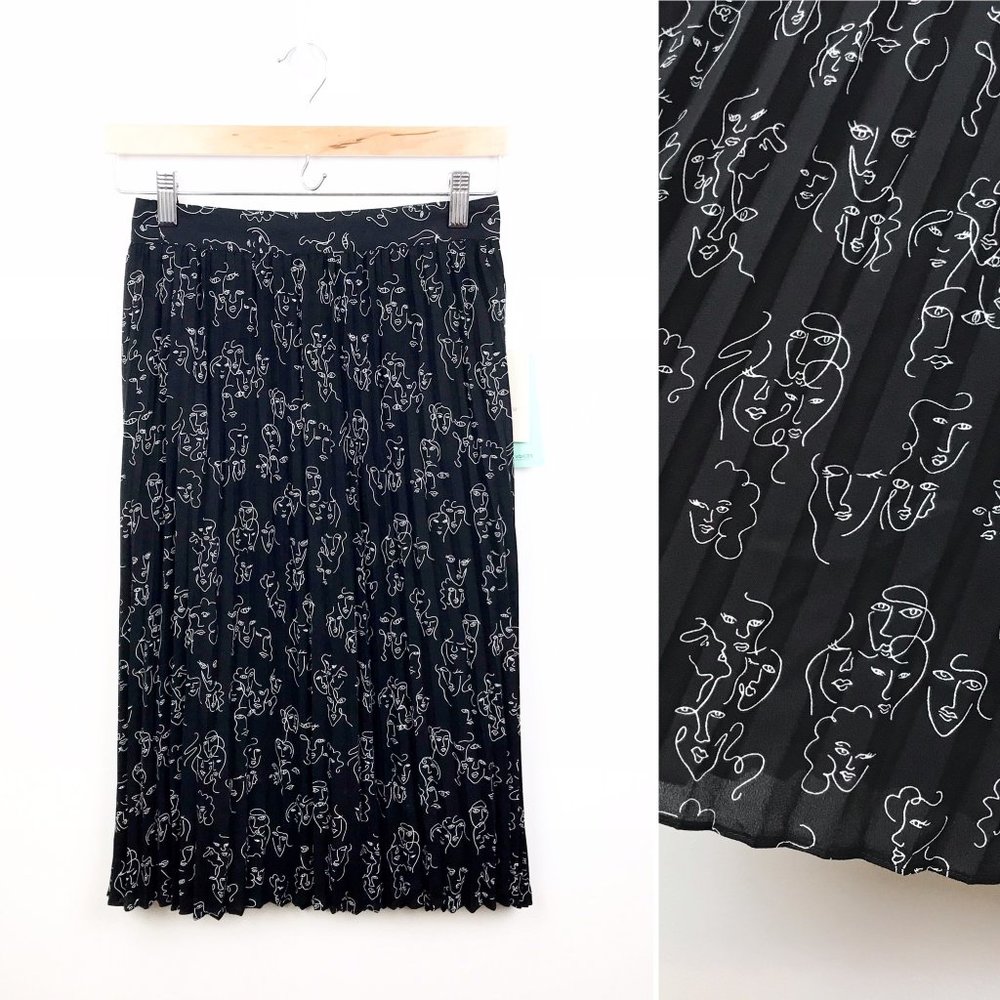 A New Day Vital Voices Print Pleated Skirt (NWT)